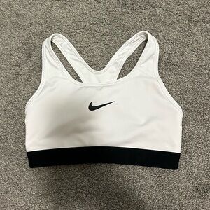 White and Black Nike Dri Fit Sports Bra (XS)